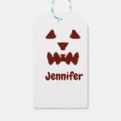 ブラウンハロウィーン怖い顔秋追加モダン名re ギフトタグ (裏面)