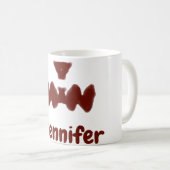 ブラウンハロウィーン怖い顔秋追加モダン名re コーヒーマグカップ (正面右)