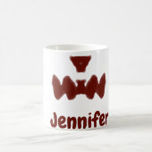 ブラウンハロウィーン怖い顔秋追加モダン名re コーヒーマグカップ (中央)