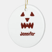 ブラウンハロウィーン怖い顔秋追加モダン名re セラミックオーナメント (左)