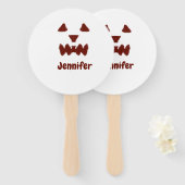 ブラウンハロウィーン怖い顔秋追加モダン名re ハンドファン (正面&裏面)