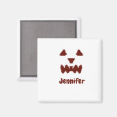 ブラウンハロウィーン怖い顔秋追加モダン名re マグネット (正面/裏面)