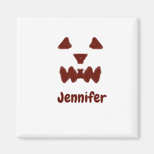 ブラウンハロウィーン怖い顔秋追加モダン名re マグネット (正面)