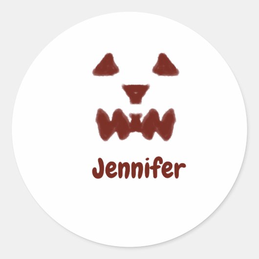 ブラウンハロウィーン怖い顔秋追加モダン名re ラウンドシール (正面)