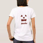 ブラウンハロウィーン怖い顔秋追加モダン名re tシャツ (裏面)