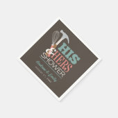 ブラウンハンマーウィスクハンディカップルのシャワー スタンダードカクテルナプキン (角)