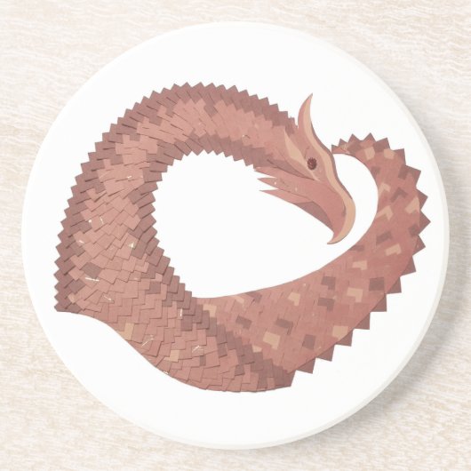 ブラウンハートドラゴンの白 コースター (正面)