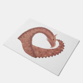 ブラウンハートドラゴンの白 ドアマット (アングル)