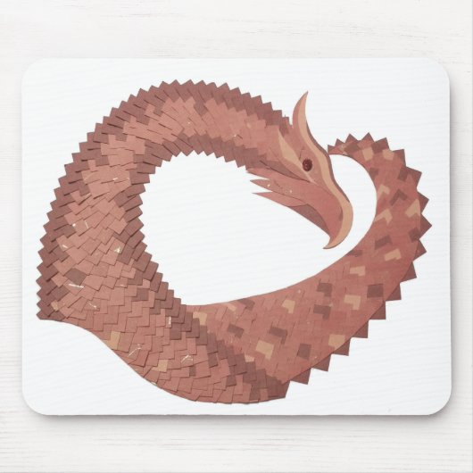 ブラウンハートドラゴンの白 マウスパッド (正面)