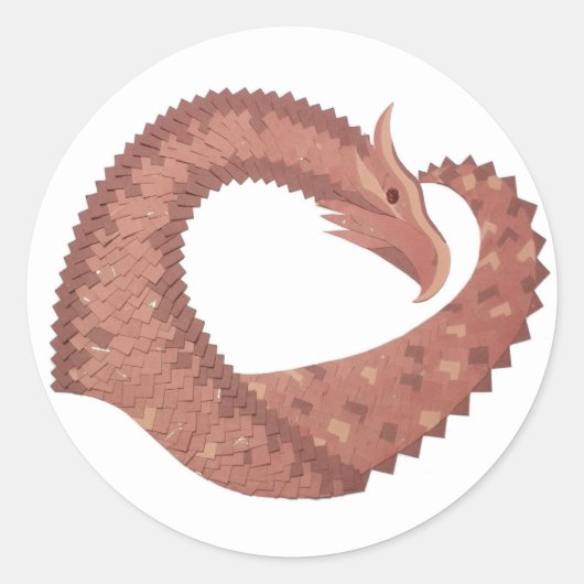 ブラウンハートドラゴンの白 ラウンドシール (正面)