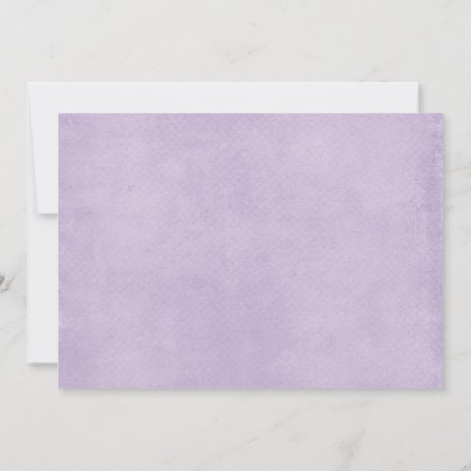 ブラウンバイオレットフェアリーフローラベビーシャワー 招待状 (裏面)