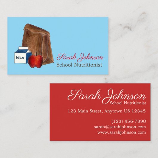 ブラウンバッグスクールランチレディ栄養士先生 名刺 (正面/裏面)