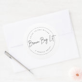 ブラウンバッグライトビニールステッカー ラウンドシール (封筒)