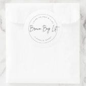 ブラウンバッグライトビニールステッカー ラウンドシール (バッグ)