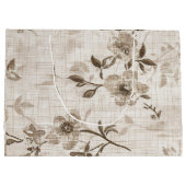 ブラウンバッグ付き装飾フローラデザイン ラージペーパーバッグ (裏面)