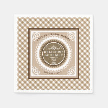 ブラウンバッファローのギンガム。ナプキン