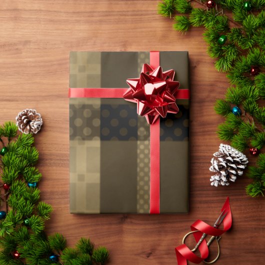 ブラウンバッファロープレイド包装紙 ラッピングペーパー (クリスマスギフト)