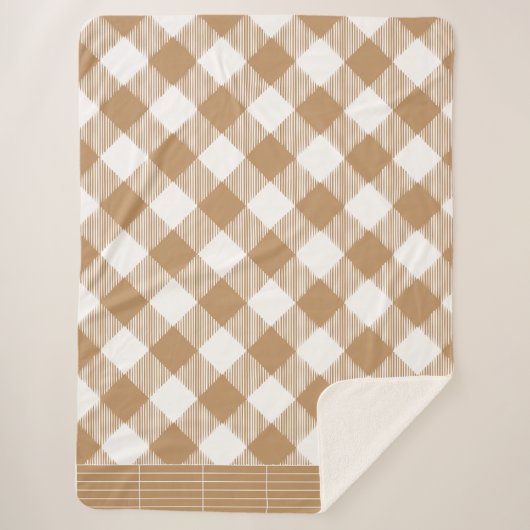 ブラウンバッファロープレイド シェルパブランケット (正面)