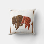 ブラウンバッファロー装飾用クッション クッション (裏面)