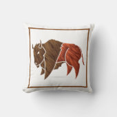 ブラウンバッファロー装飾用クッション クッション (正面)