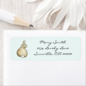 ブラウンバニーパーソナライズされた住所 シール – ミント (インサイチュ)