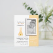 ブラウンバニーフォト誕生日 招待状 (スタンド正面)