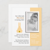 ブラウンバニーフォト誕生日 招待状 (正面/裏面)