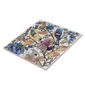 ブラウンバニーラビットバードフローラトップ顔L タイル (側面)