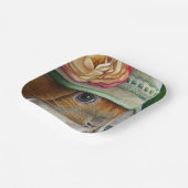 ブラウンバニーラビット春ボンネットウォーターカラーアート ペーパープレート (傾斜あり)