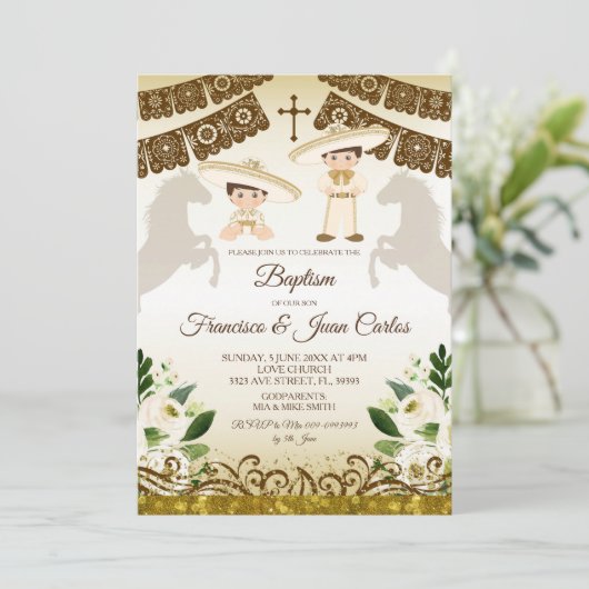 ブラウンバプテスボーズメキシカンフィエスタ招待状 招待状 (スタンド正面)