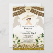 ブラウンバプテスマ招待状for Boy 招待状 (正面)