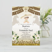 ブラウンバプテスマ招待状for Boy 招待状 (スタンド正面)