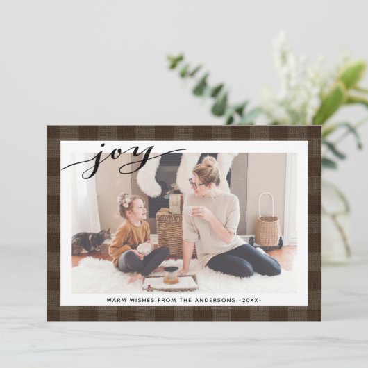 ブラウンバモダンファロのプレイドエレガントスクリプトシンプル シーズンカード (スタンド正面)