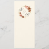 ブラウンバラ赤面ピンク金ゴールド結婚式プログラム プログラム (裏面)