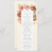ブラウンバラ赤面ピンク金ゴールド結婚式プログラム プログラム (正面/裏面)