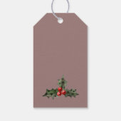 ブラウンバラ金ゴールドレッドグリーンメリークリスマスリーフ ギフトタグ (裏面)