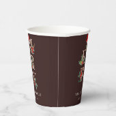 ブラウンバラ金ゴールドレッドグリーンメリークリスマスリーフ 紙コップ (右)