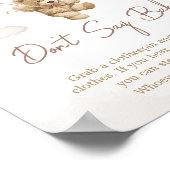 ブラウンバルーンベア赤ちゃんシャワーと言わないベビー ポスター (角)