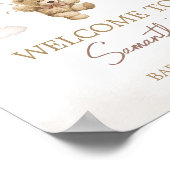 ブラウンバルーンベア赤ちゃんシャワーへようこそ ポスター (角)