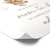 ブラウンバルーンベア赤ちゃんシャワー封筒ステーション ポスター (角)