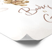 ブラウンバルーンベア赤ちゃんシャワー本とギフト ポスター (角)