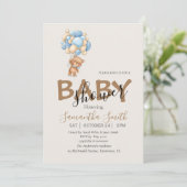 ブラウンバルーンベビー招待状 案内状 (スタンド正面)