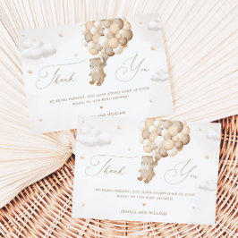 ブラウンバルーン付きテディベアサンキューカード カード