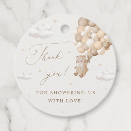 ブラウンバルーン付きテディベア フェイバータグ