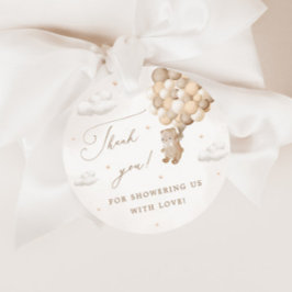 ブラウンバルーン付きテディベア フェイバータグ