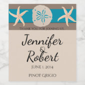 ブラウンバンドとターコイズバンド星魚ワインラベル ワインラベル (シングルラベル)