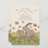 ブラウンバンニー招待状 招待状 (正面/裏面)