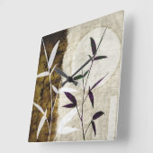 ブラウンバンブームーン紅葉 スクエア壁時計 (傾斜)