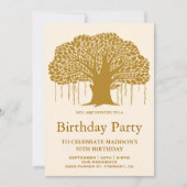 ブラウンバンヤンツリーバースデーパーティー 招待状 (正面)