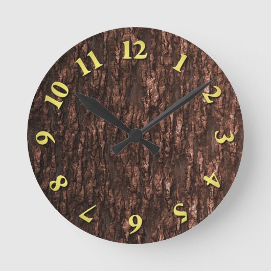 ブラウンバーク迷彩柄 ラウンド壁時計 (正面)